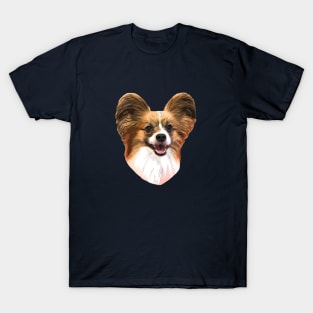 Papillon Dog Red Sable White Papillon T-Shirt